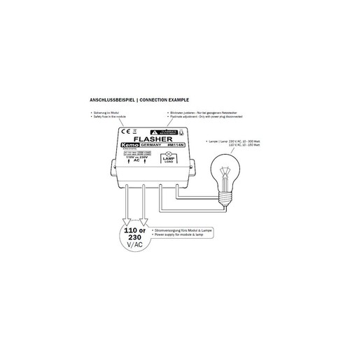 Centralina lampeggiatore FLASH lento luce max 300W 230V velocità regolabile - 第 2/3 張圖片