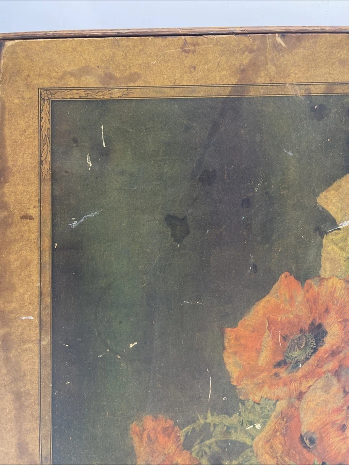 Vintage 1920s Folding Tilting Bridge/Card Game Table Painted Lithograph Topped - Image 2 of 4