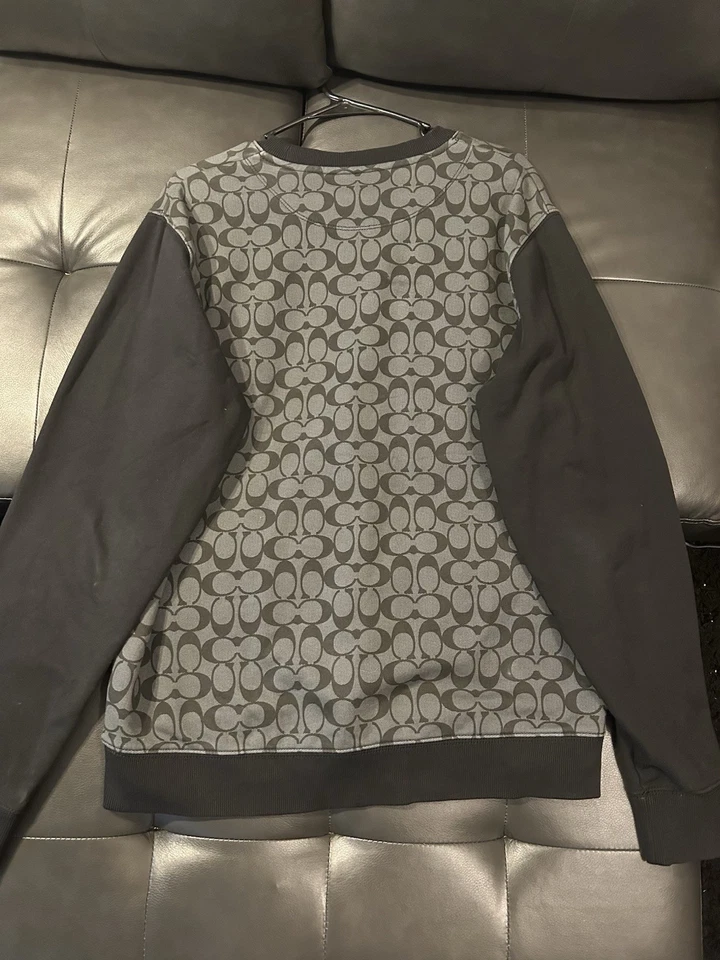 Coach подпись монограмма ворота уголь свитер куртка с капюшоном дизайнерский размер - Изображение 2 из 3