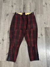Vintage Woolrich Hunting Pants Mens 32x27 Buffalo Plaid Mackinaw Wool 40s