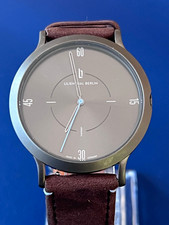 Lilienthal Berlin Urbana Quartz Analogue Grey Dial Steel Case Brown Leather