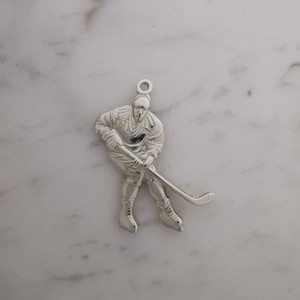 Authentic Gold-Plated Ice Hockey Pendant Necklace in 925 Sterling Silver – Charm for Men