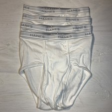 Vintage Men s Lot of 4 Hanes Comfort Flex White Briefs Size Medium