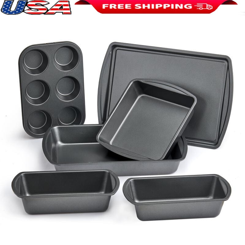 6-6 Piece Non-Stick Carbon Steel Bakeware Baking Pan