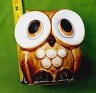 Vintage Ceramic Owl Coin Bank  Brown 5" Tall Made In Japan  Big Eyes — photo 10