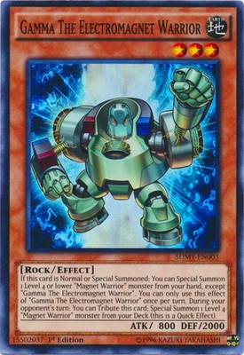1 x Gamma The Electromagnet Warrior - SDMY-EN003 - Super Rare - 1st Edition Near