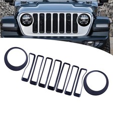 Grille Insert & Headlight Cover Fit For Jeep Wrangler JL Unlimited fr 2018-2022