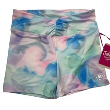 Justice Girl XL 16/18 Cloud Dye Purple Tie Dye Dance Gym Shorts Butterfly