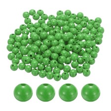 300pcs 12mm Deep Green Round Wood Beads 3.3mm Large Hole for Jewelry Making