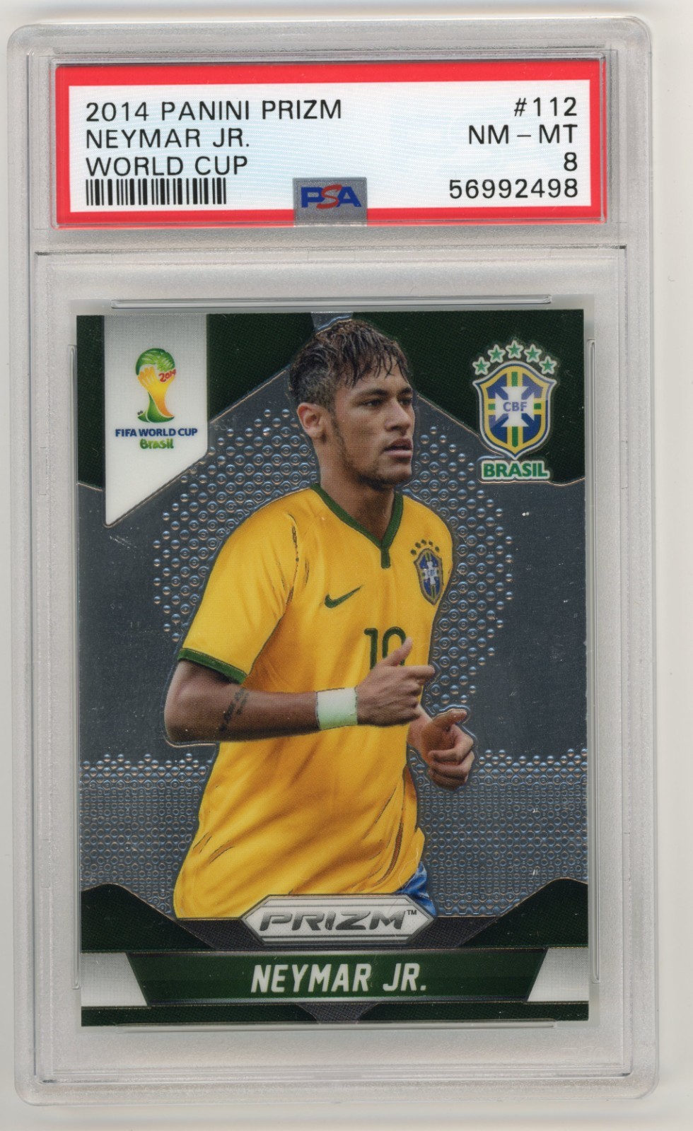 PSA 8 2014 Panini Prizm World Cup #112 Neymar Jr MINT Brazil