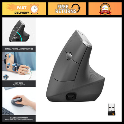 Ergonomic Wireless Vertical Mouse - Graphite, Comfortable Grip, Precision Contro