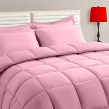 Size Comforter Set - 7 Pieces, Bed in a Bag Bedding Sets with All Queen Pink