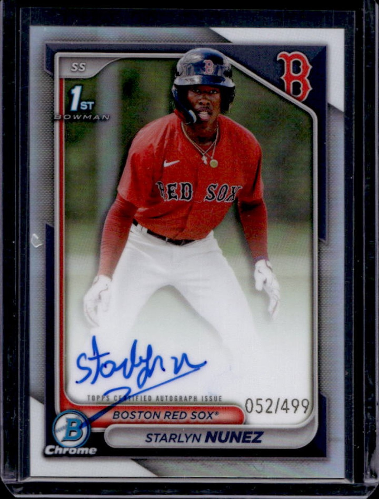 2024 Bowman Chrome Starlyn Nunez Auto Refractor 1st #52/499 Red Sox