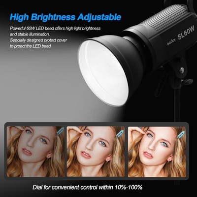 Godox SL-60W 5600K Studio Photography LED Video Light for sale