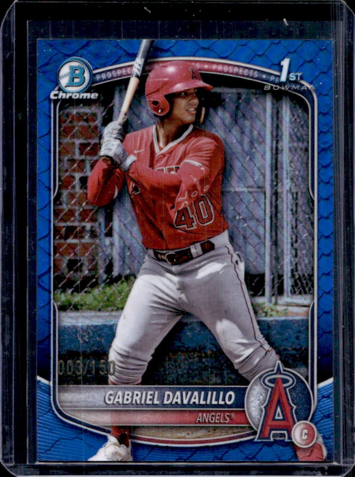 2025 Bowman Chrome Gabriel Davalillo Reptilian Blue Refractor 1st #3/150