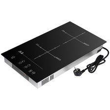 Kochfeld 2 Platten Glaskeramik Einbauherd Kochfeld 3500W ✅Timer✅Kindersicherung