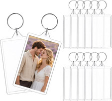 Photo Keychain 3.1 X 1.9 Inch, Acrylic Clear Blank Picture Insert Frame Keychain