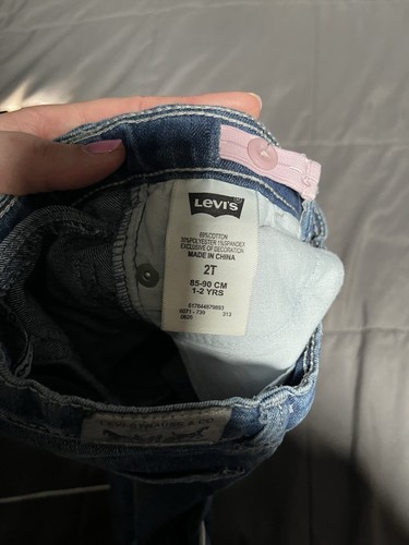 Levi Strauss & Co Kleinkind Mädchen 2T blau Denim Jeans glitzernd verstellbarer Bund - Bild 5 von 5