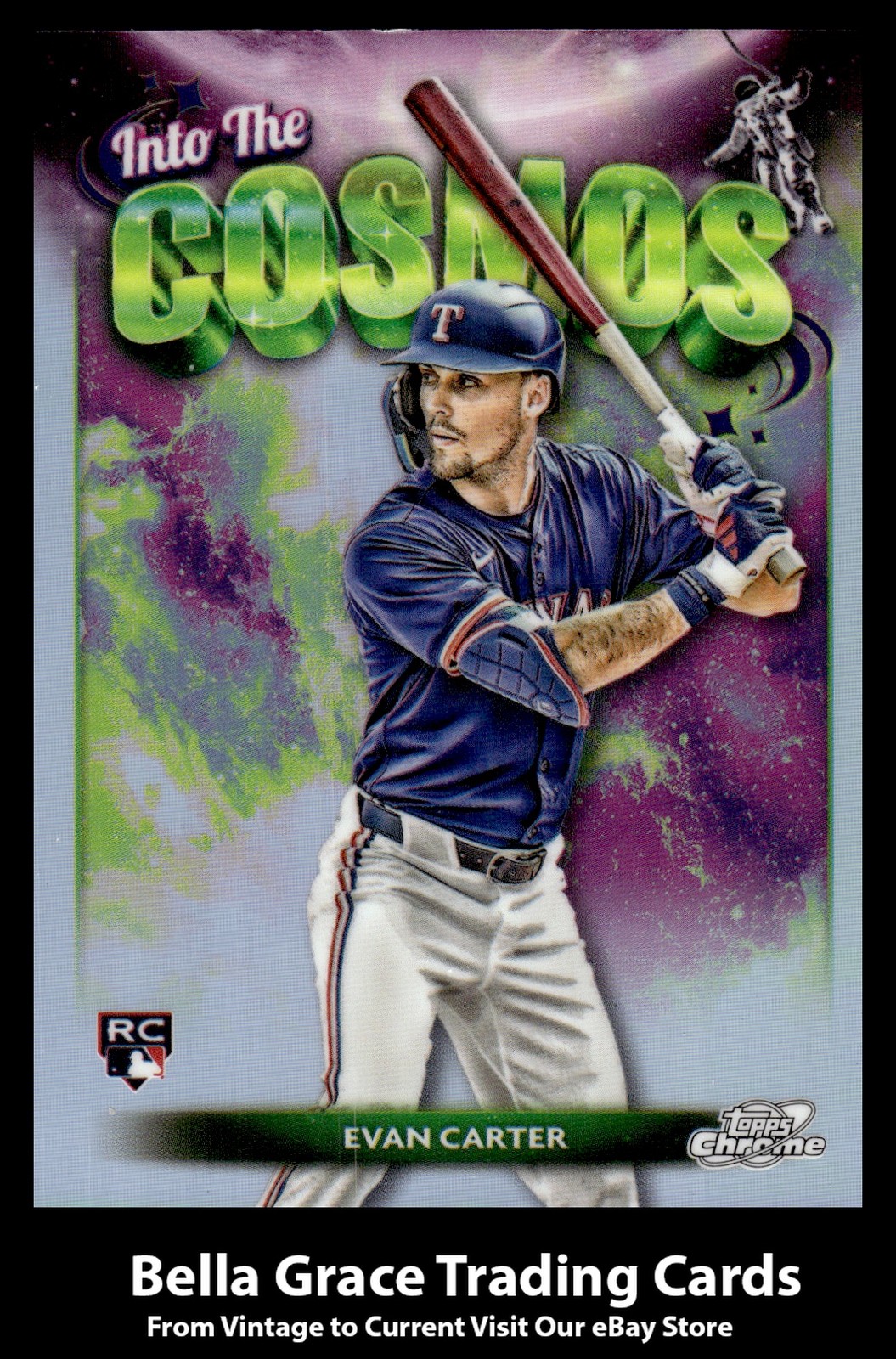 2024 Topps Chrome Cosmic Evan Carter #ITC-23 Texas Rangers Into the Cosmos MLB 