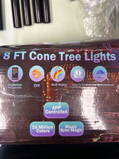 Joomer 8ft Cone Tree String Lights 340 LED Multicolor App/Remote Music Timer