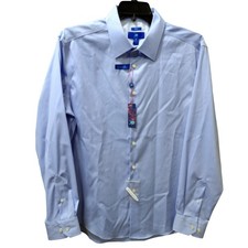 Egara XL Mens Dress Shirt Blue Striped Stretch Slim Fit Non Iron NWT