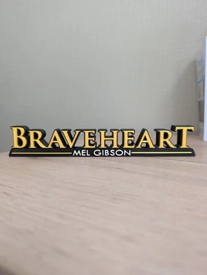 Plaque Logo Braveheart 3D Enseigne Étagère Déco Film Mel Gibson Cinéma 23cm - Photo 1/4