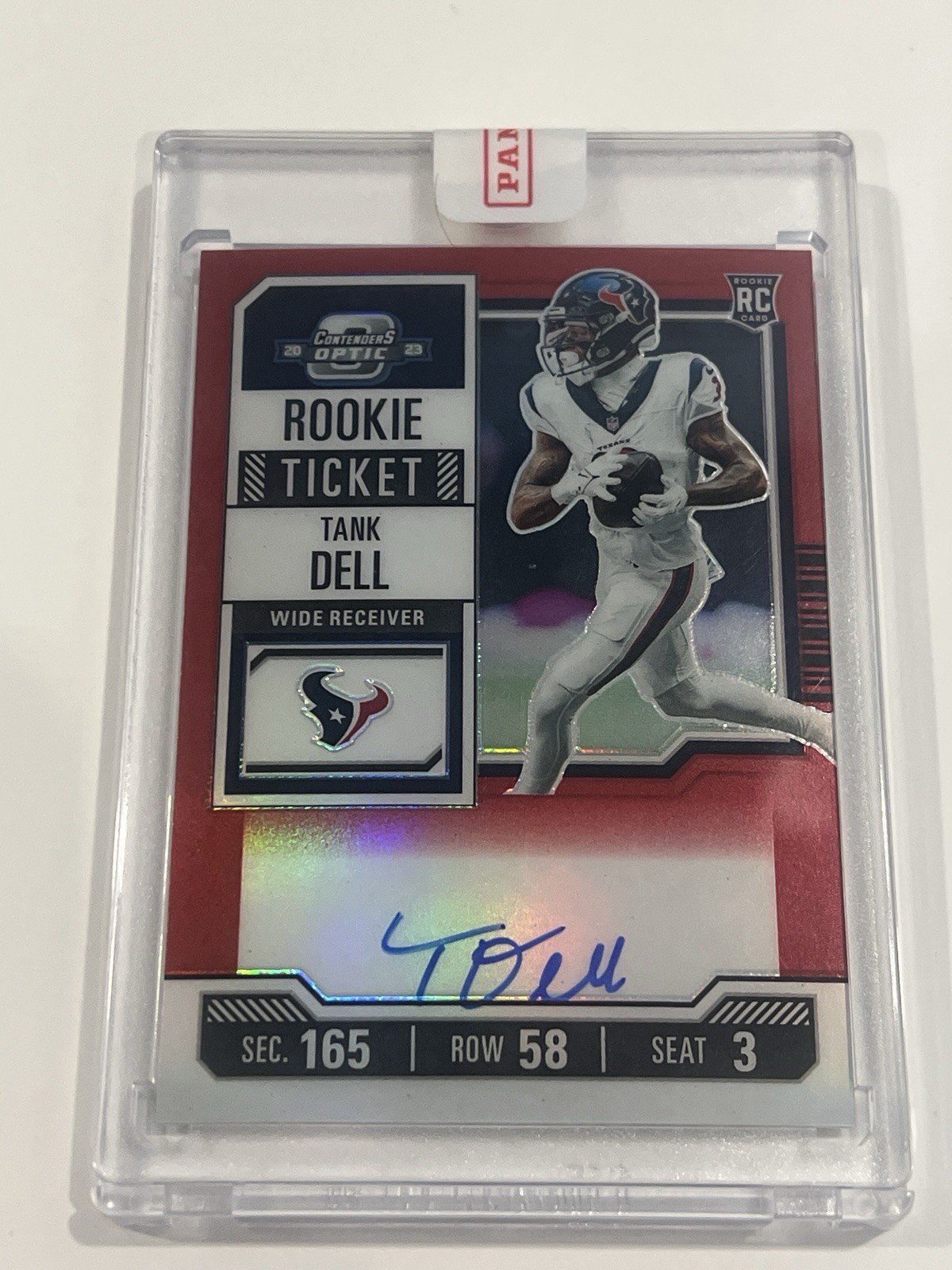 Tank Dell 2023 Panini Contenders Optic Red /125 On Card Auto RC Rookie #135