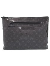 Louis Vuitton Monogram Eclipse Black Glaze Pochette Cosmos Clutch Bag