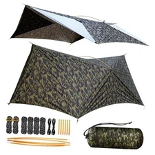 Ultralight Tarp, 14ft Hammock Rain Fly Lightweight Waterproof Camouflage
