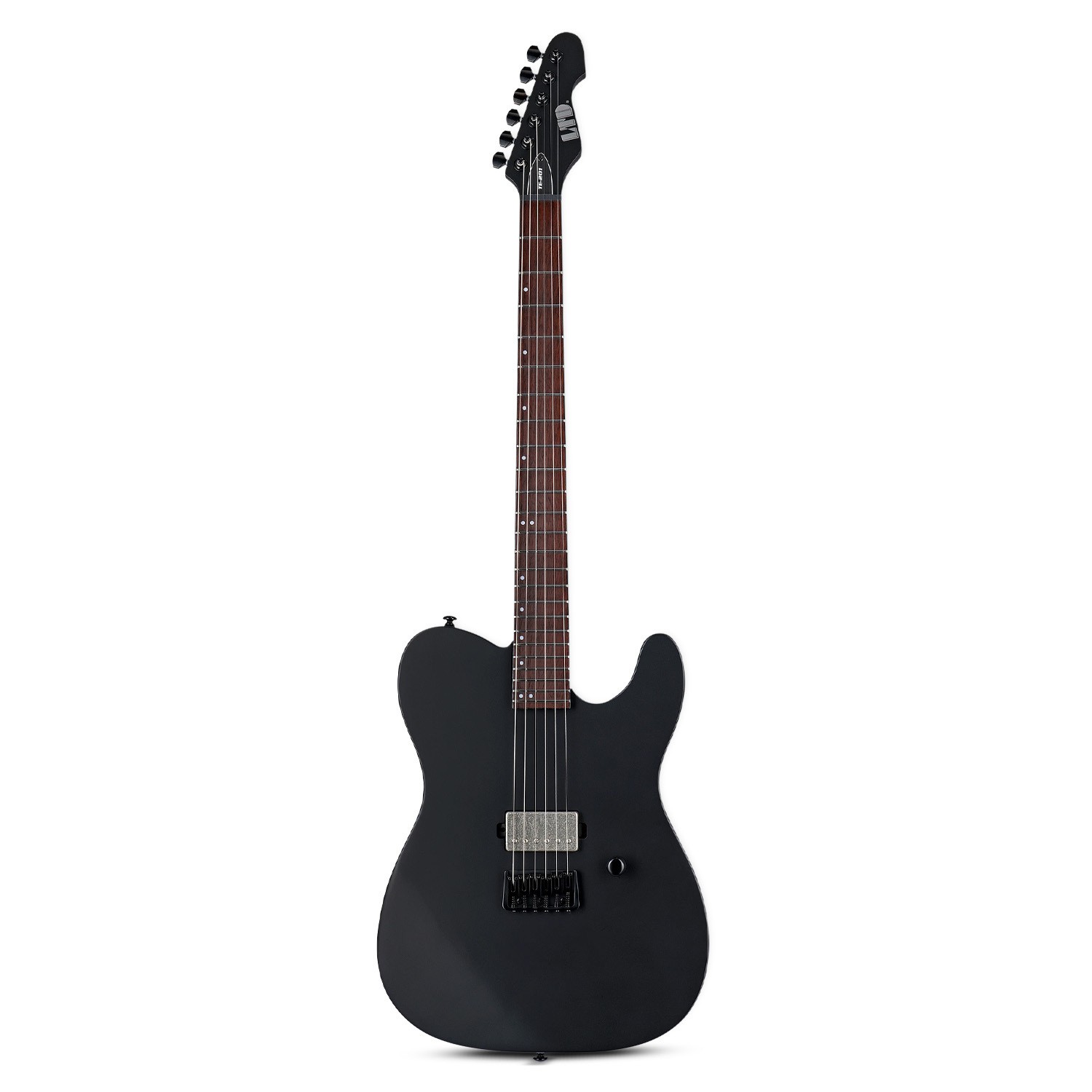 ESP LTD TE-201 Fixed Bridge String-Thru-Body Electric Guitar (Black Satin)