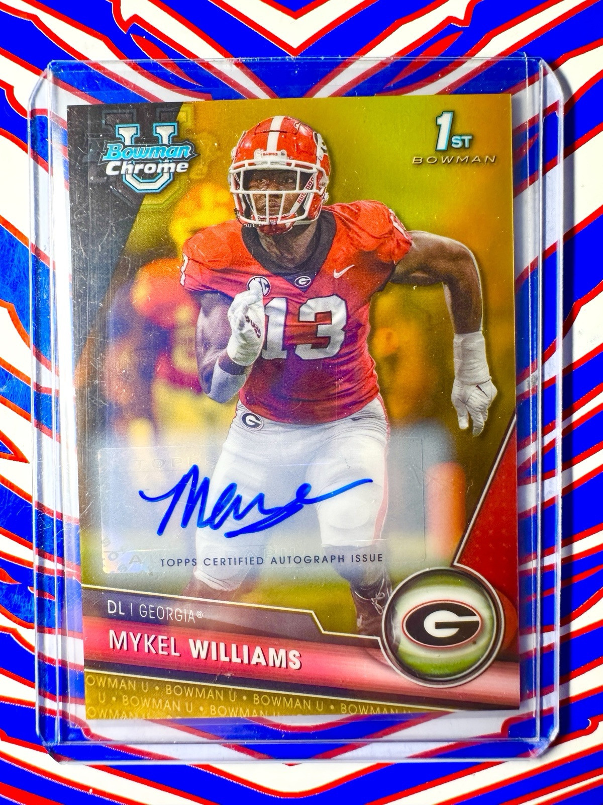 2023 Bowman University Chrome Mykel Williams 1st Bowman Gold Refractor Auto /50