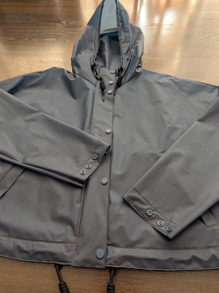 Original Hunter - Vinyl Cropped Smocked Rain Jacket - PVC Regenjack Gr L - Bild 4 von 4