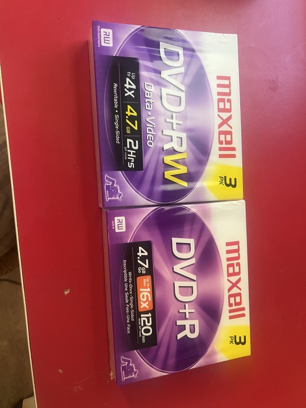 Maxell 3 Pack DVD + RW 120 min 4.7 GB Blank DVD Discs 1-4x Speed Rewritable