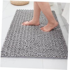 Bathroom Rugs Light Grey 36x24,Extra Soft Absorbent Chenille Bath Rugs,Thick