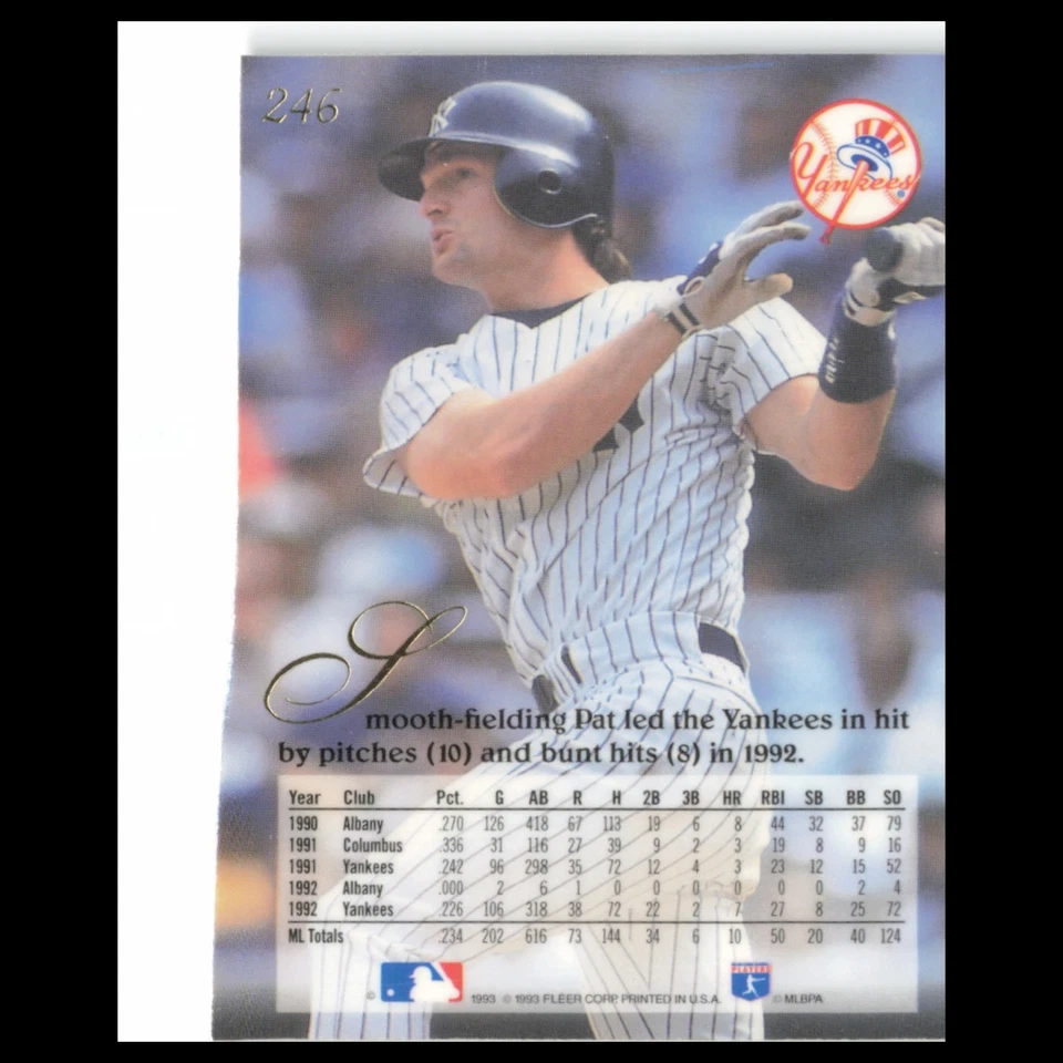 Pat Kelly #246 1993 Flair New York Yankees Baseball Card MLB NM - Image 2 of 3