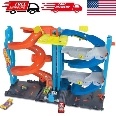 Hot Wheels City Transforming Race Tower Set - 1:64 Scale Vehicle Included