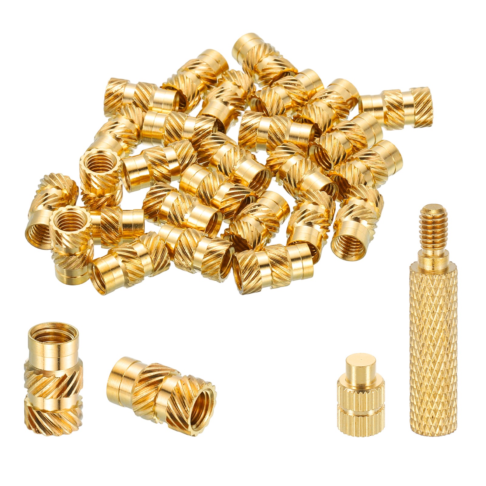 20 Pcs M6 x 12mm H x 8mm OD Threaded Inserts with Iron Tip Press Tool