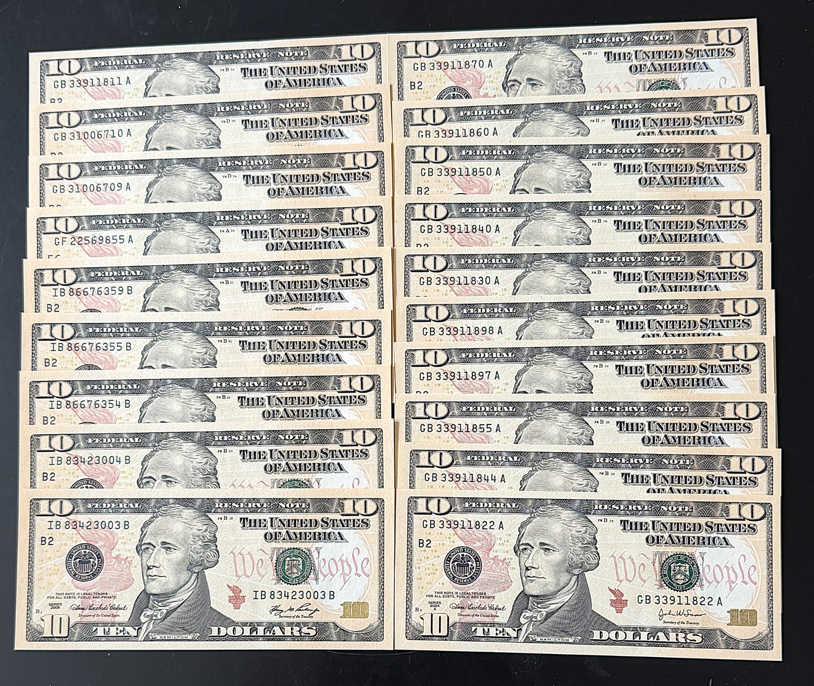 19 - 2004 A $10 Dollar Federal Reserve Notes ***CRISP - UNCIRCULATED***