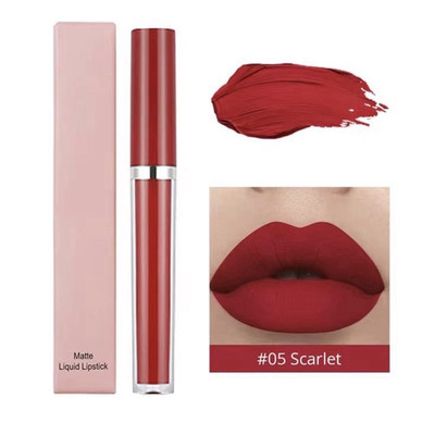 matte liquid lipstick #05 Scarlet Rot Matt Cremig Lippenstift 