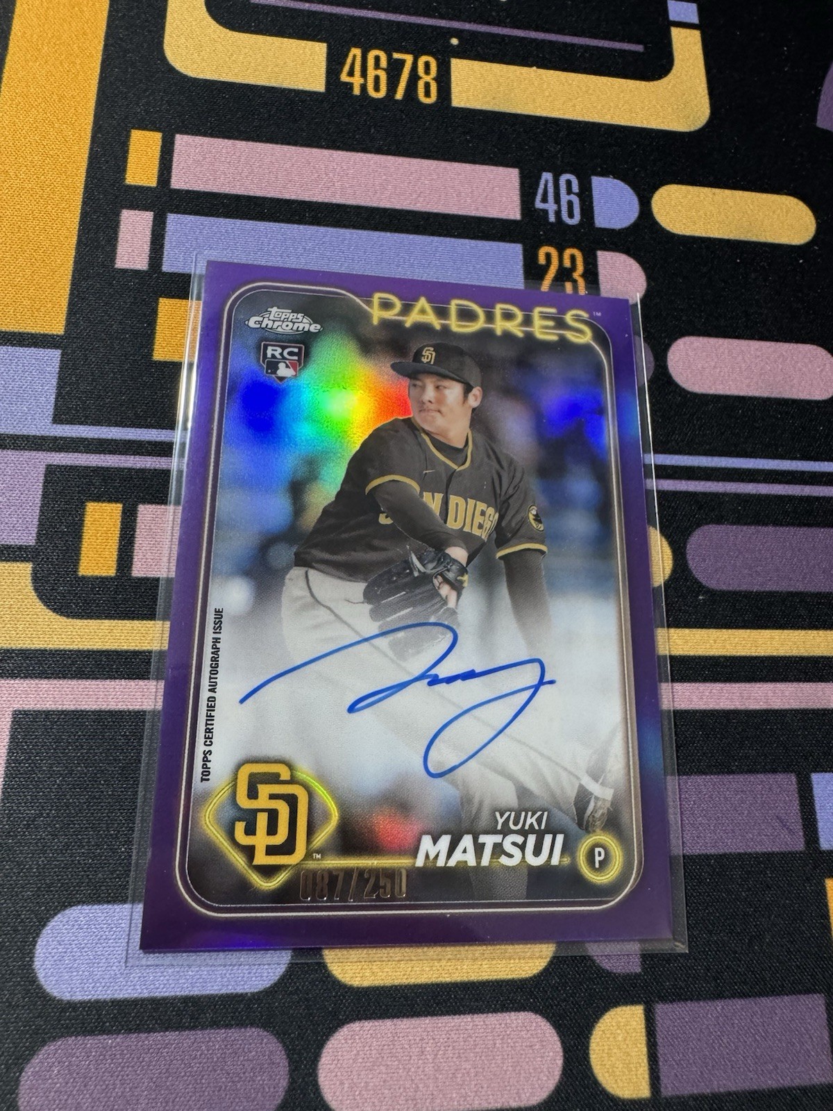 2024 Topps Chrome YUKI MATSUI Purple Refractor Rc Rookie Card Auto /250 #RA-YM