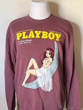 Playboy Moonlit Maroon Sweatshirt Dec 1973 Cover Art Color Bars-Size Large NEW