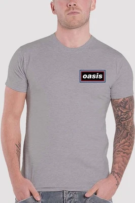 Oasis T Shirt Lines Band Logo Nue offiziell Herren Grau - Bild 1 von 4