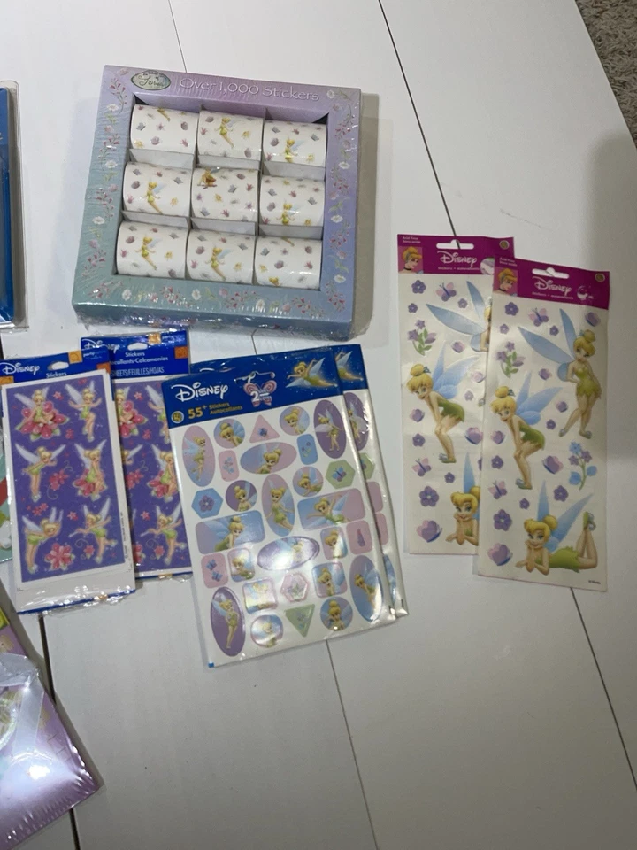 Винтажный лот Disney Динь-Динь наклейки, бумага, комната декор ручки новый - Изображение 2 из 3