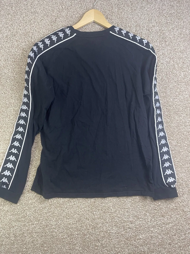 Camiseta De Colección Y2K Kappa Para Hombre Grande Desteñida Deletreada Logo Grabado Fútbol Manga Larga Foto 2 de 4