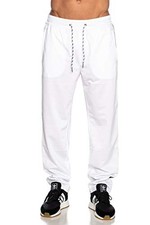 A X Armani Exchange Men's Triacetate Logo Tape Drawstring Sweatpant White SMALL