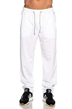 A|X Armani Exchange Men's Triacetate Logo Tape Drawstring Sweatpant White SMALL