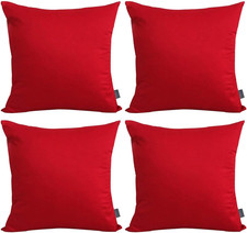 4-Pack 100 Cotton Comfortable Solid Decorative Throw Pillow Case Square Cushion