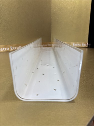 Vintage MCM Glas Waschtisch Licht Abdeckung 25"x4" U-Form Bar Atom Sterne 2-Loch - Bild 15 von 17