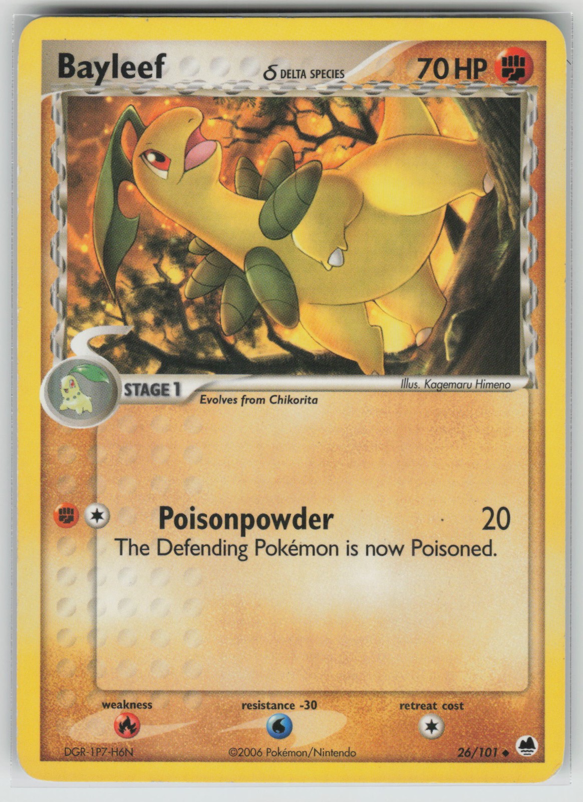 Pokemon Bayleef (Delta Species) Uncommon Normal Dragon Frontiers 26/101 LP