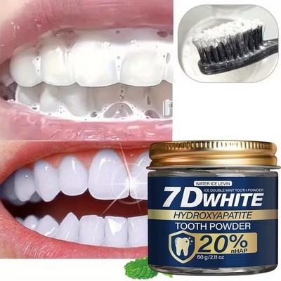 Hydroxylapatit Zahnpulver 60g, 20% nHAP & Kohle Whitening Zahnpasta Pulver